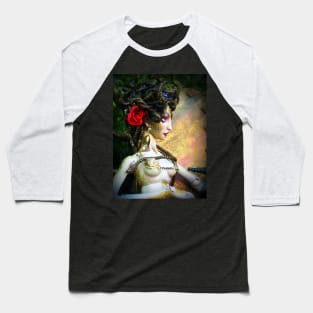 Greek Goddess Medusa Portrait Baseball T-Shirt